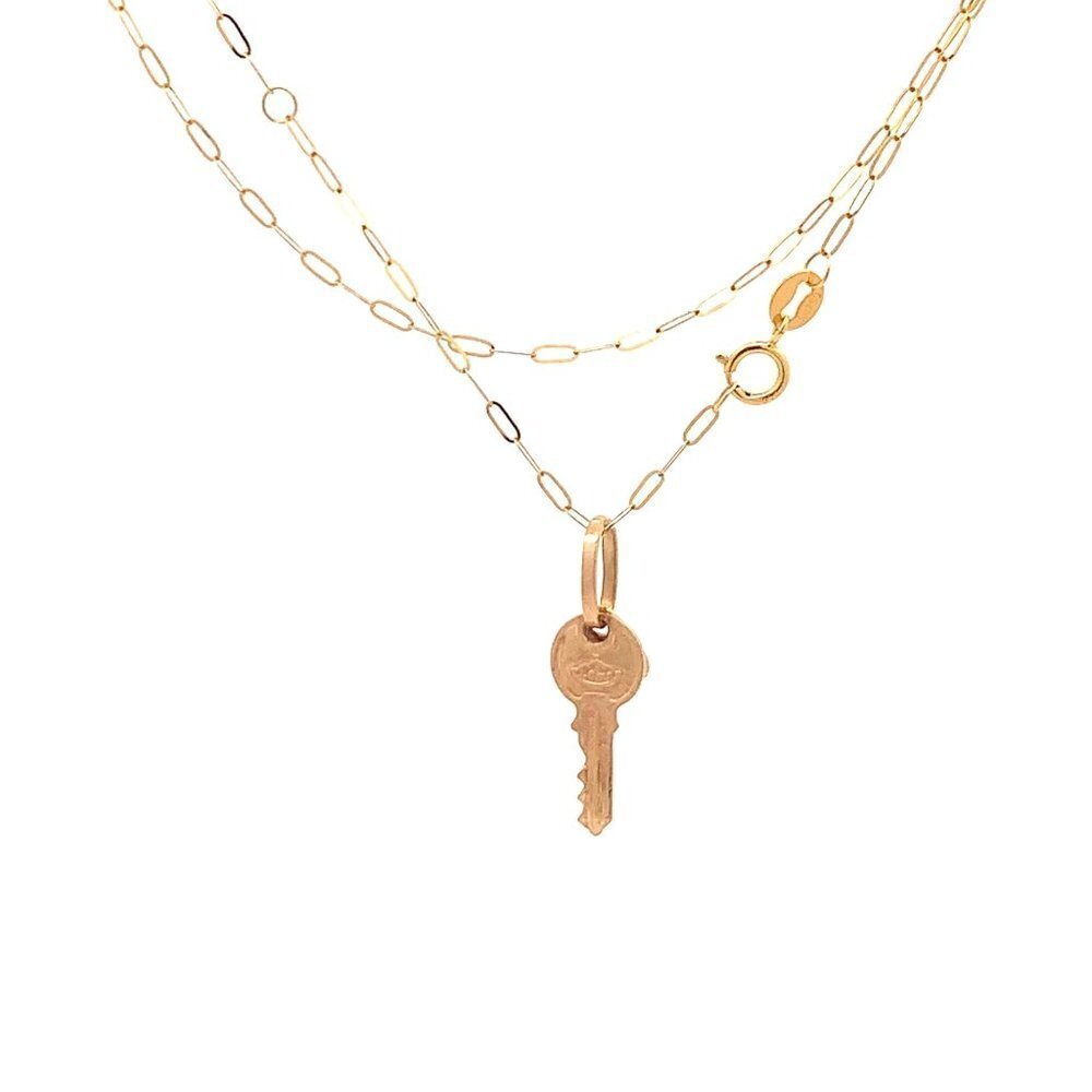 18K Yellow Gold Necklace Chain 18 inches Heart Pendant 1.53 grams - Picture 10 of 13